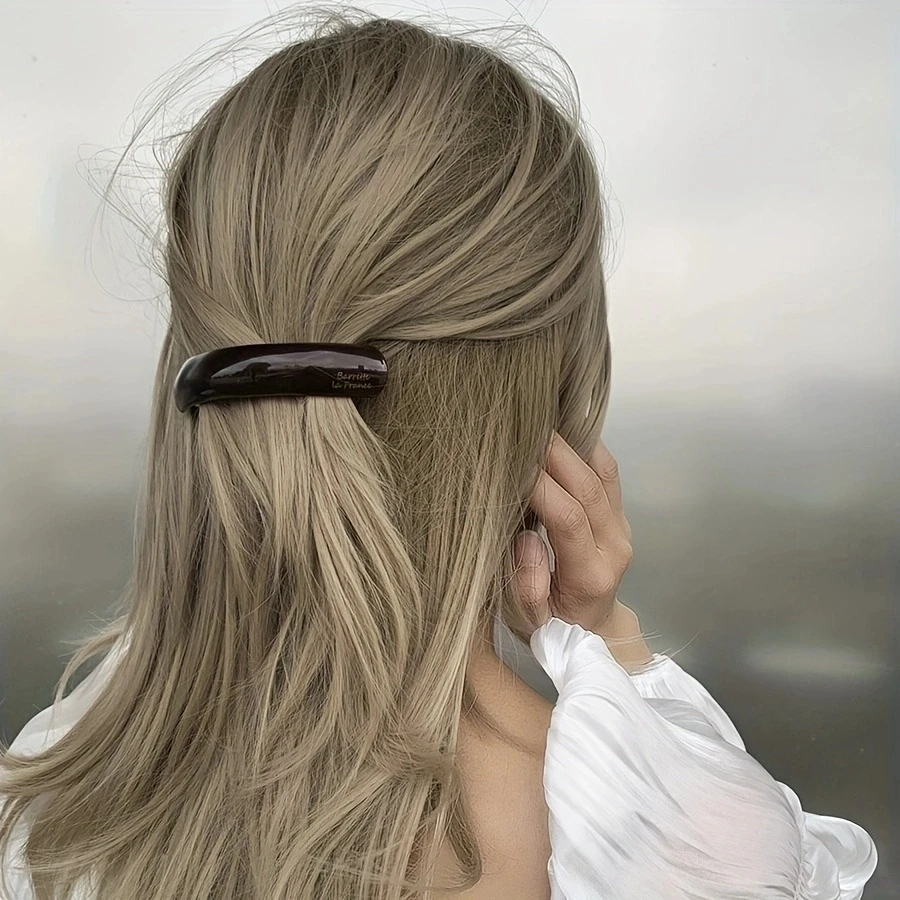 New Elegant Acetate Hair Clips Simple Geometric Solid Color Barrettes Hairpin Women Hair Accessories