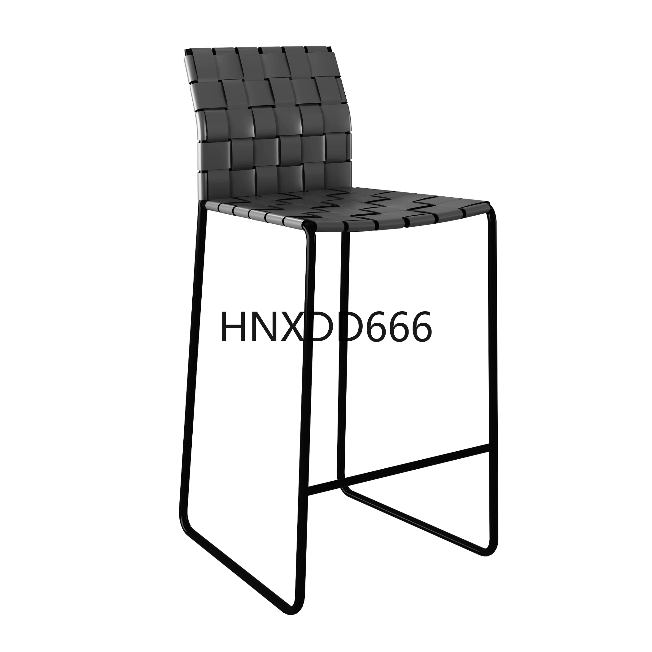 

Leather woven light luxury bar chair metal