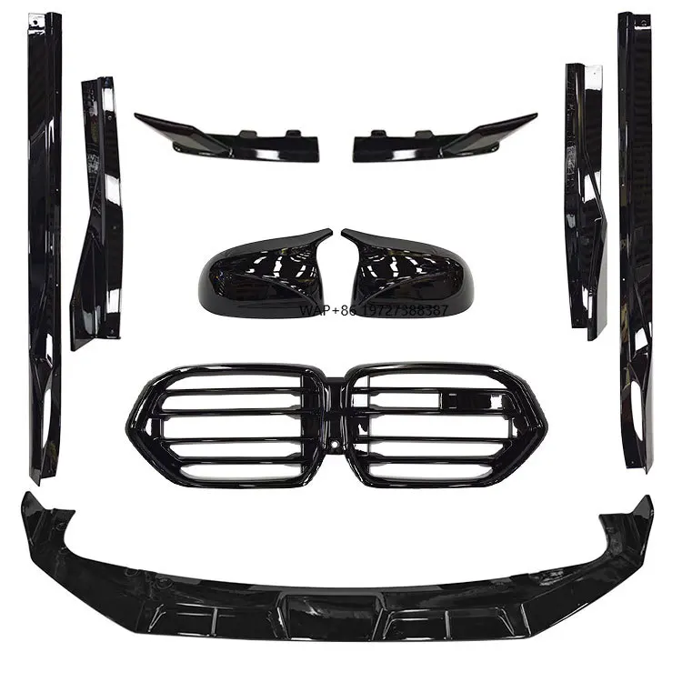 

For X5M F95 2023+ High Quality Body Kit Upgraded Black Plastic Front Lip Side Skirt Grille Mirror Cover