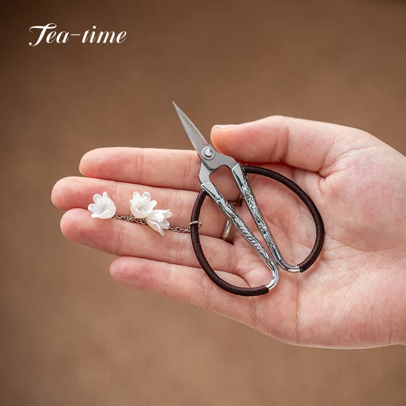 Retro Tea Bag Scissors Handmade Pendant Chinese Knife Yunnan Pu'er Tea Tea Knife Needle Tea Tool Tea Ceremony Tea Accessories