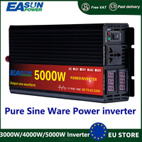 EASUN Pure Sine Wave Inverter 12/24V 220V 5000W 4000W 3000W Car Power Solar Inverter 12/24V DC to AC 220V Converter Transformer