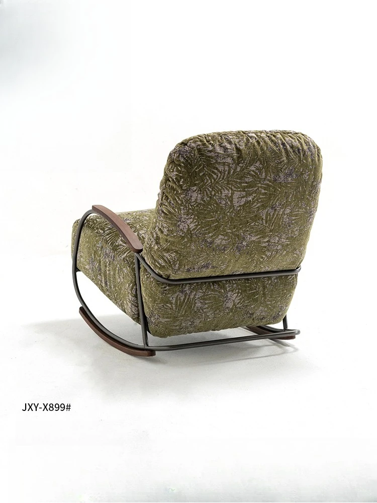 كرسي أريكة/كرسي ترفيهي فردي من القماش الإيطالي البسيط كرسي فردي هزاز كسول بسيط #2