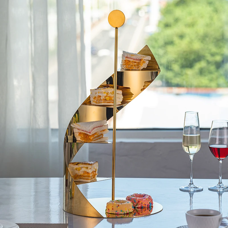 3-Tier Dessert Stand - Customizable Cake Display, European Serving Tray, Afternoon Tea Table for Wedding Party Buffet