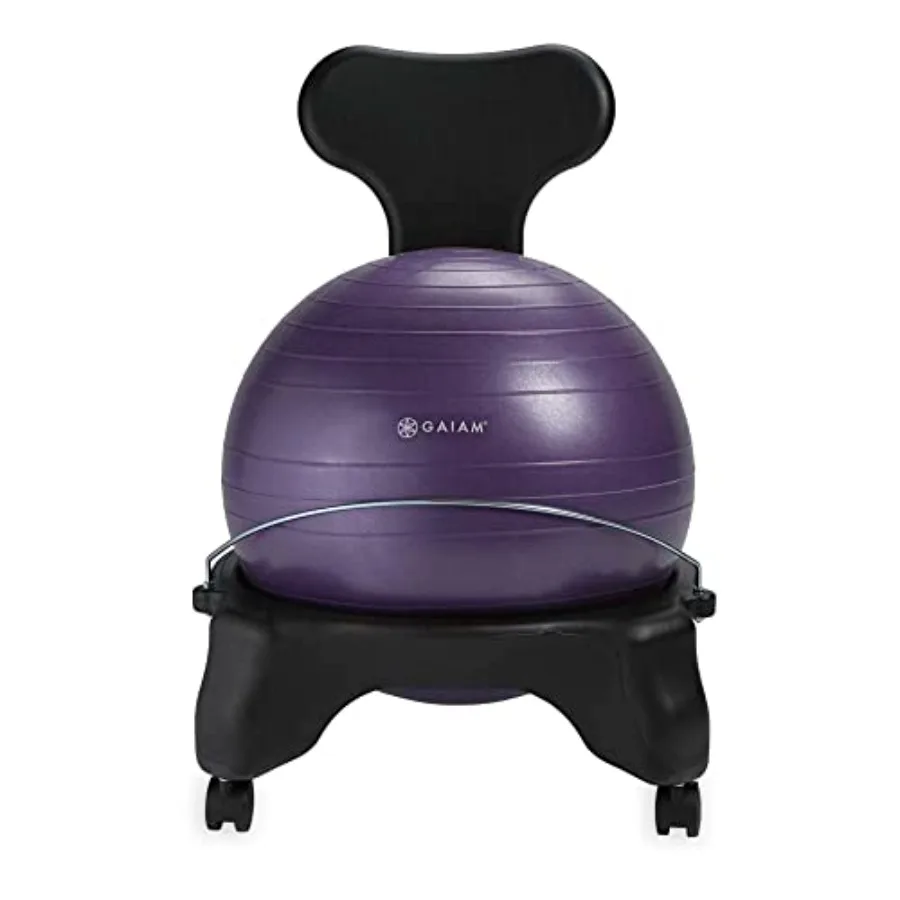 

Classic Balance Ball Chair Ergonomic Stability Chair for Desk Office Yoga Ball Seat with Base Air Pump Exercise Guide Improves