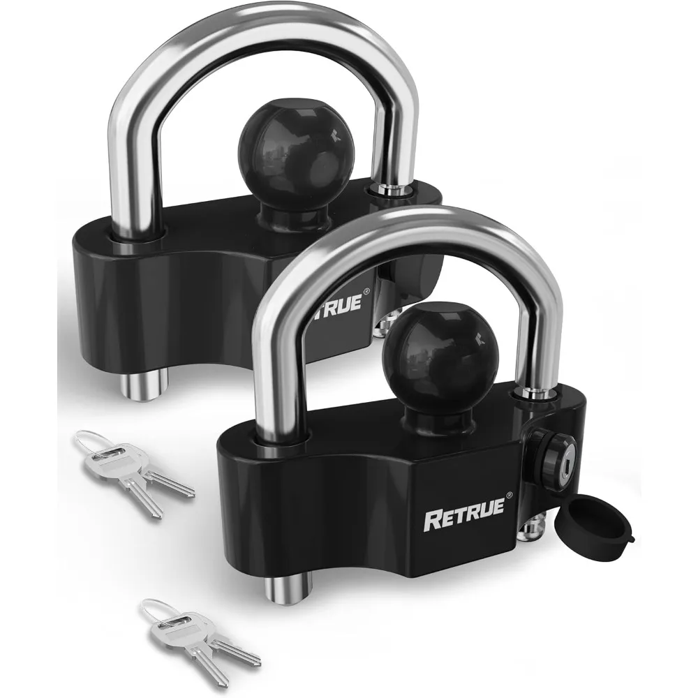 

Universal Coupler Lock Trailer Locks Ball Hitch Trailer Hitch Lock Adjustable Security Heavy-Duty Steel Fits 1-7/8 Inch, 2 Inch