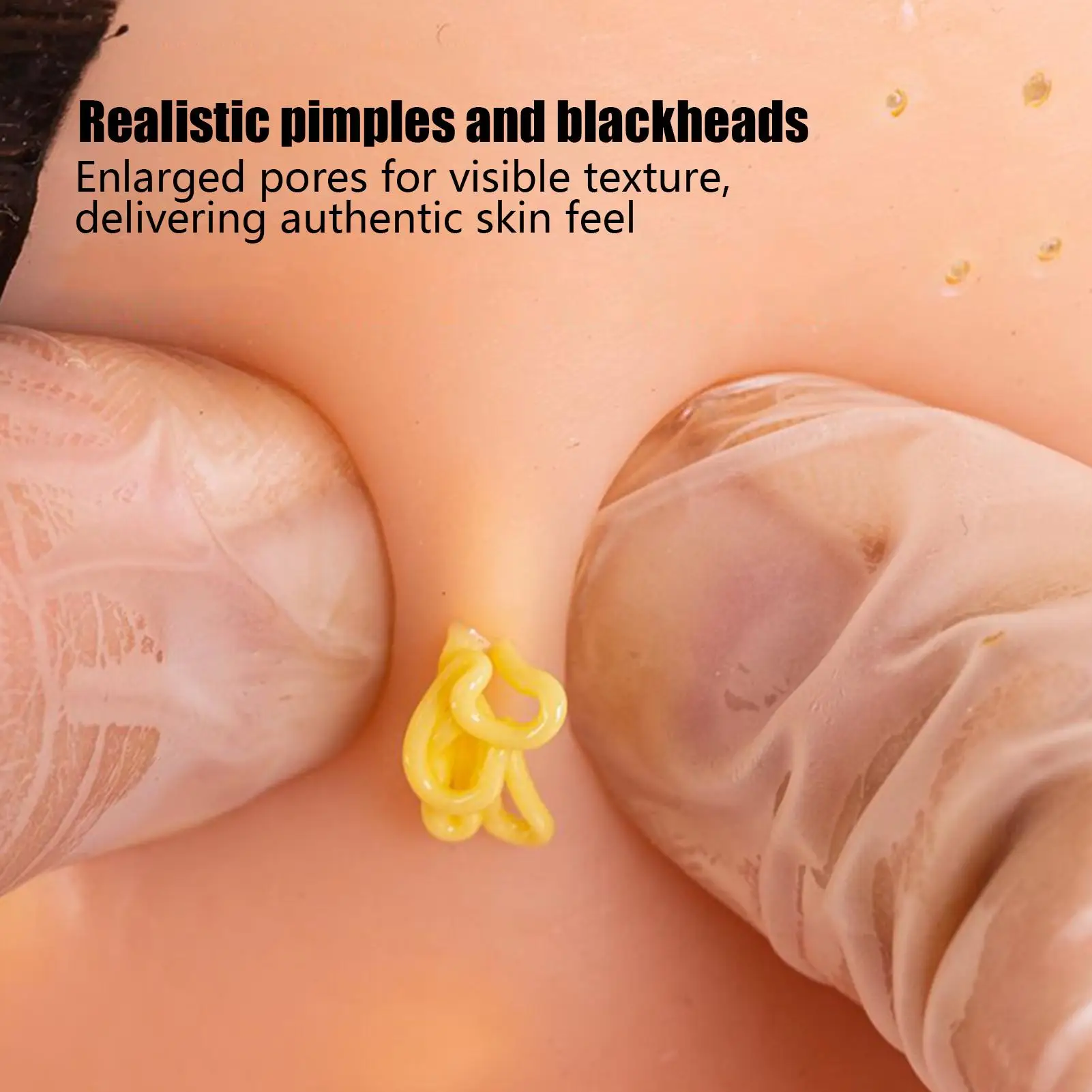 Stress Relief Toy Pimple Squeezing Clip for Blackheads Silicone Stress Ball with Realistic Head Model Addictive Squeeze Toy