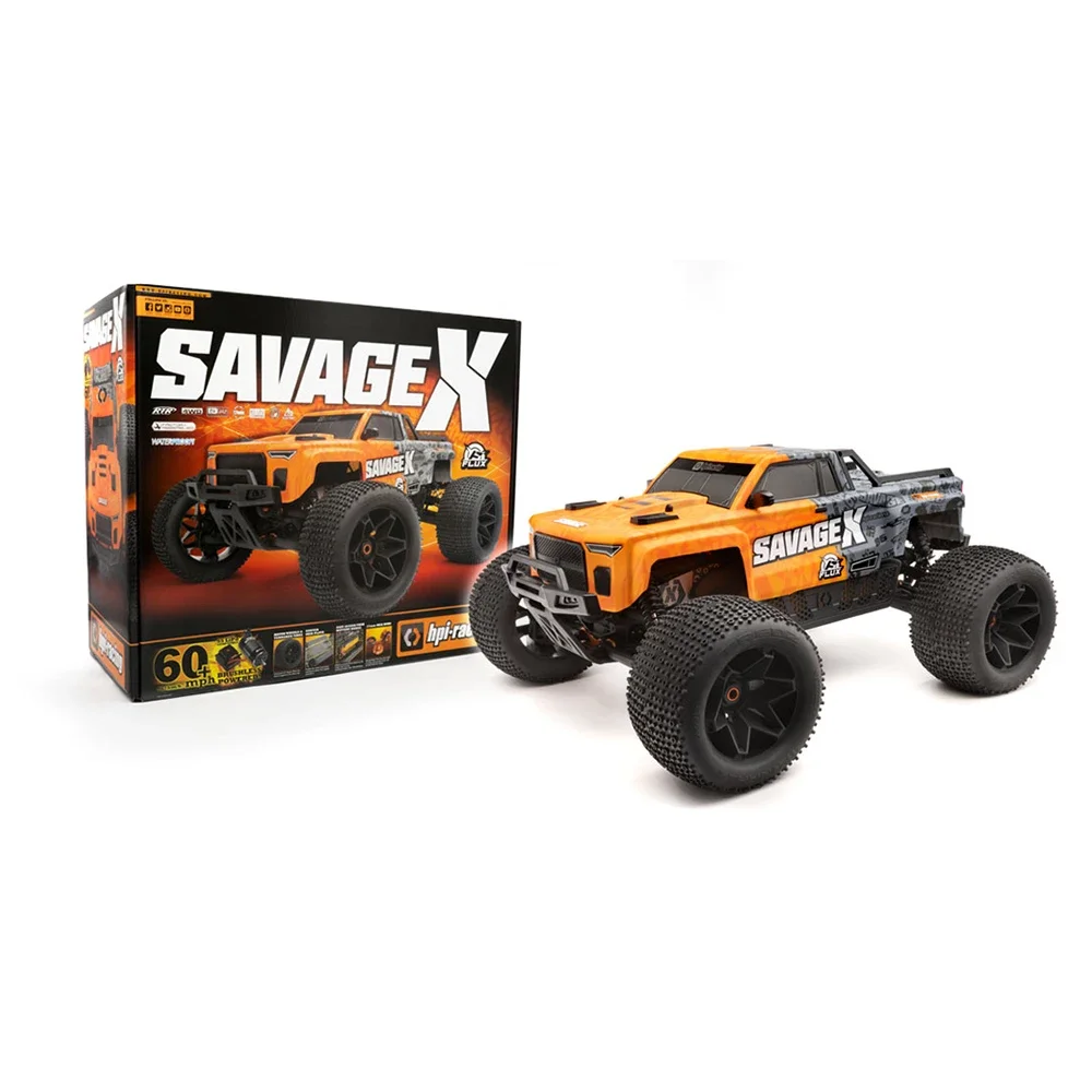 HPI RACING SAVAGE X FLUX V2 RC Monster Truck 1/8 elektrische ferngesteuerte Modellautos 160101, Spielzeug für Erwachsene und Kinder