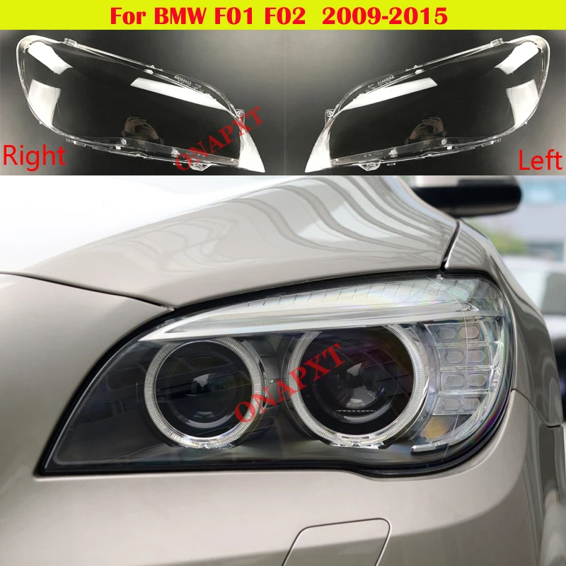 For BMW 7 Series F01 F02 Front Car Lens Headlamp Caps 730Li 740Li 750Li 760Li Lampshade Lamp Shell Headlight Cover 2009-2015