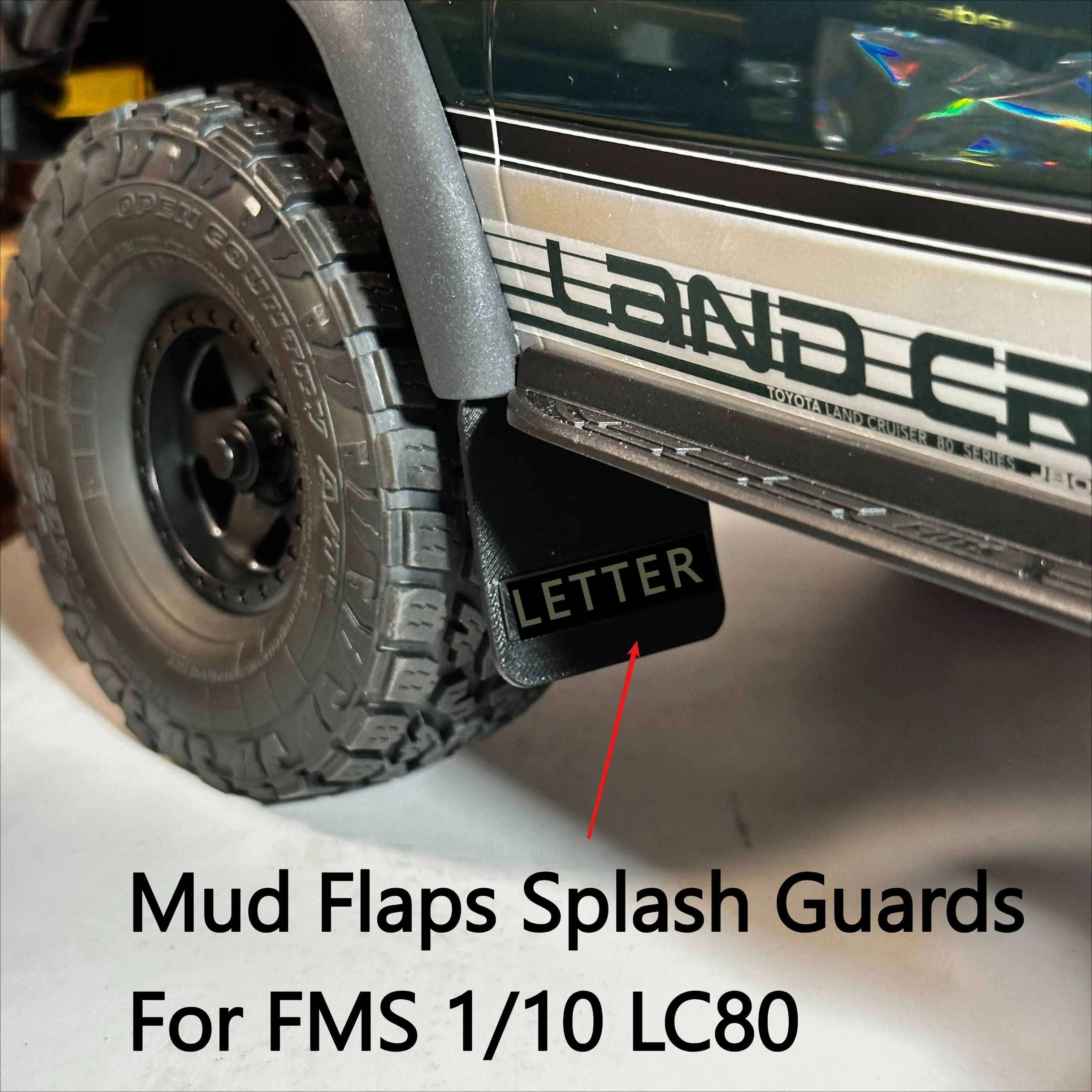 For FMS 1/10 LC80 RC Crawler Fender Flaps Custom Multi‑Color Mod Part RC Off‑Road Truck Simulation DIY Upgrade Spare Accessory