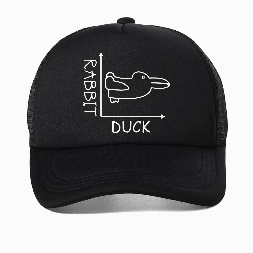 

Duck Rabbit Fun Math hat Father's Day Present Birthday Gift For Men Funny Adult baseball cap Summer Mesh Breathable SunHats