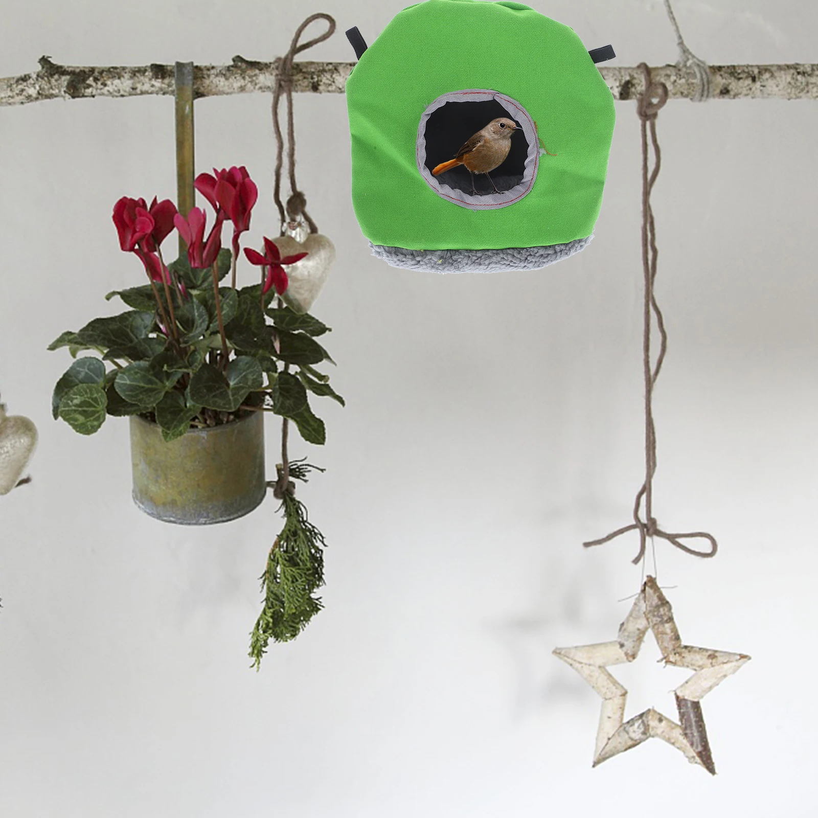 

Warm Bird Nest Hammock Bed for Cage Hanging Cotton Parakeet Parrot Ferret Pet Winter Cozy Resting Home Decor Bright