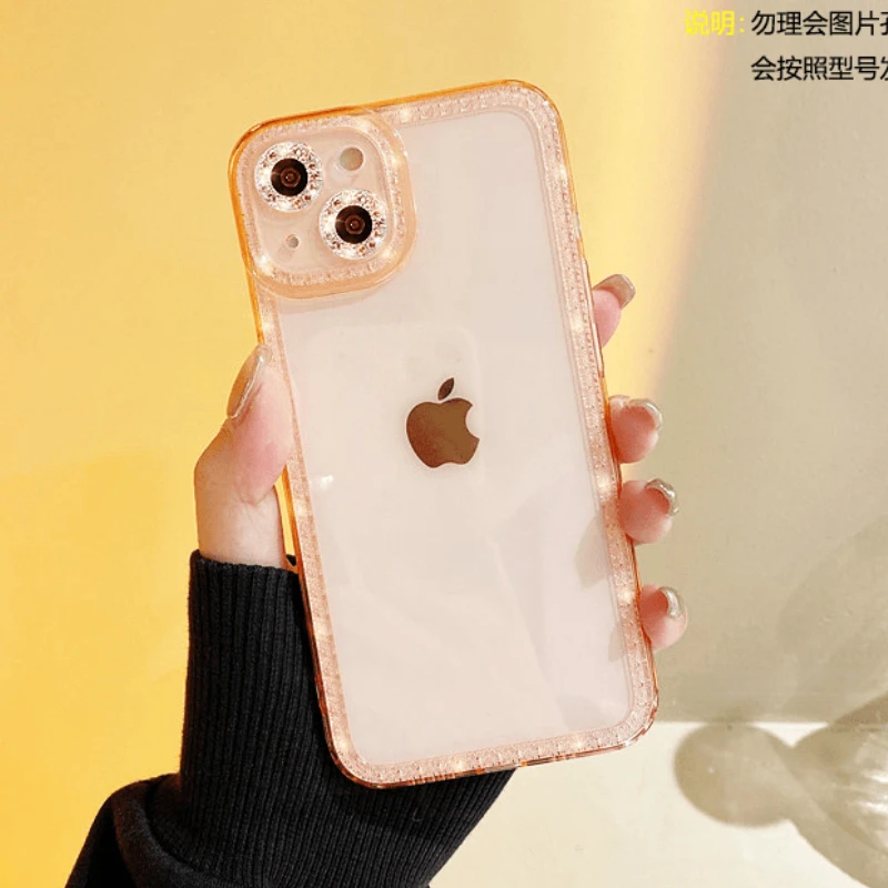 Cao Cấp Kim Cương Giả Kim Cương Lấp Lánh Ốp Lưng Điện Thoại iPhone 14 13 12 11 Pro Max 7 8 Plus SE2 Mềm Trong Suốt ốp Bling Bao