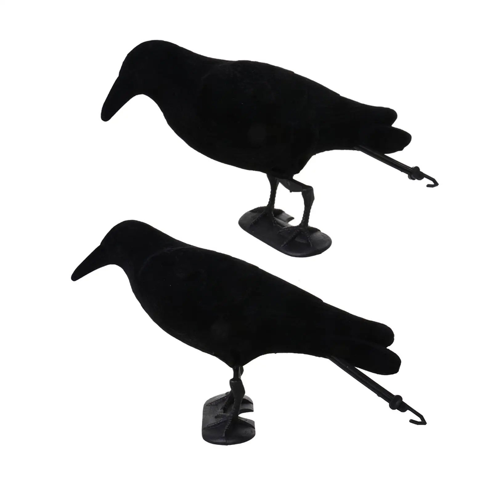 Plastic Simulation Crow Decoy Flocking Body Multi Position Bird Hunting Decoy Kit with Stakes for Yard