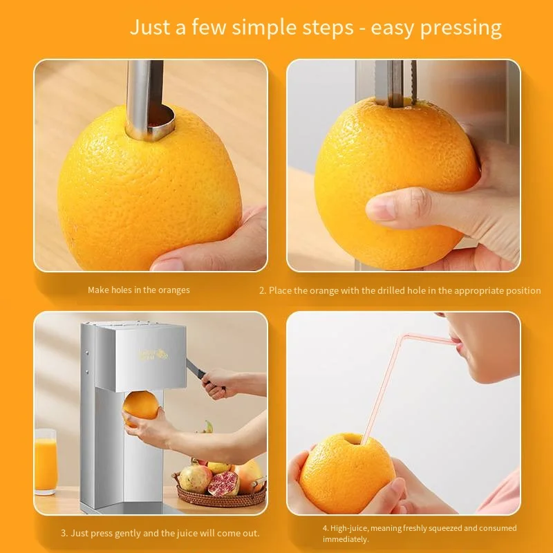 Commercial Electric Orange Juicer Extractor Machine Fresh Juice Blender Stainless Steel Orange Juice Maker