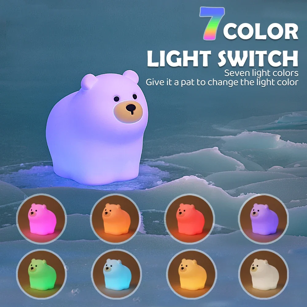 Silicone luz ajustável recarregável papoula lâmpada usb luz noturna arco-íris temporizador luz ambiente led lâmpada de cabeceira presente natal