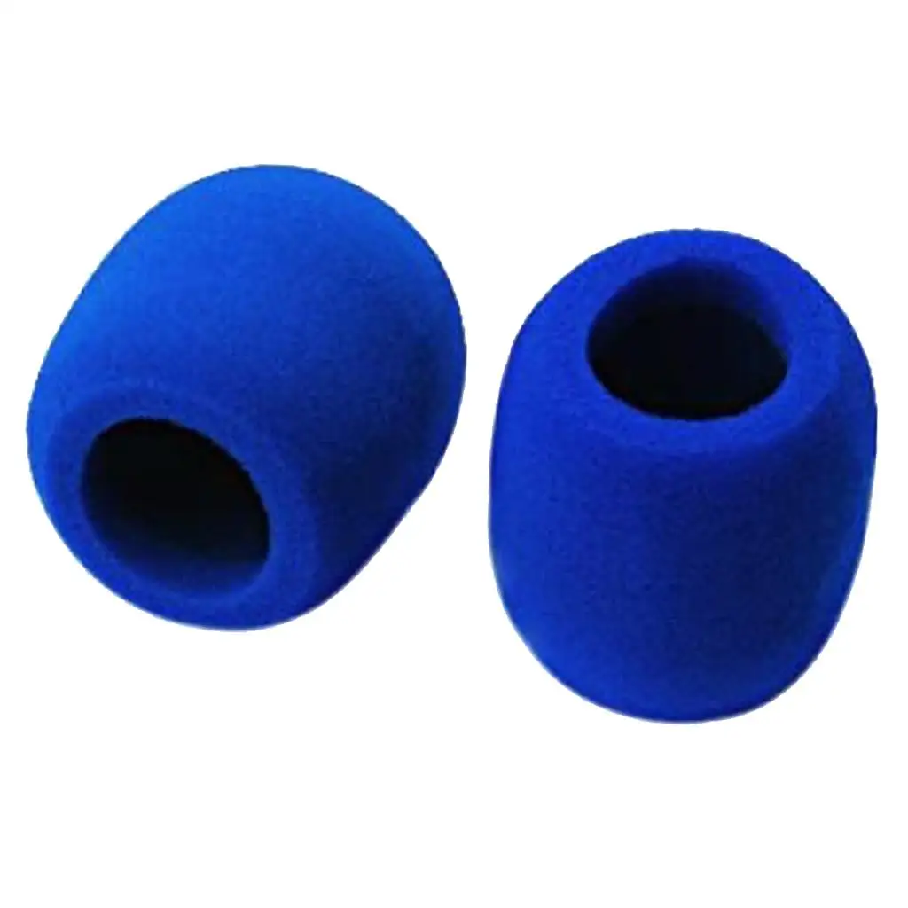 1 Pair Karaoke DJ Handheld Microphone Windscreen Foam Covers - Blue
