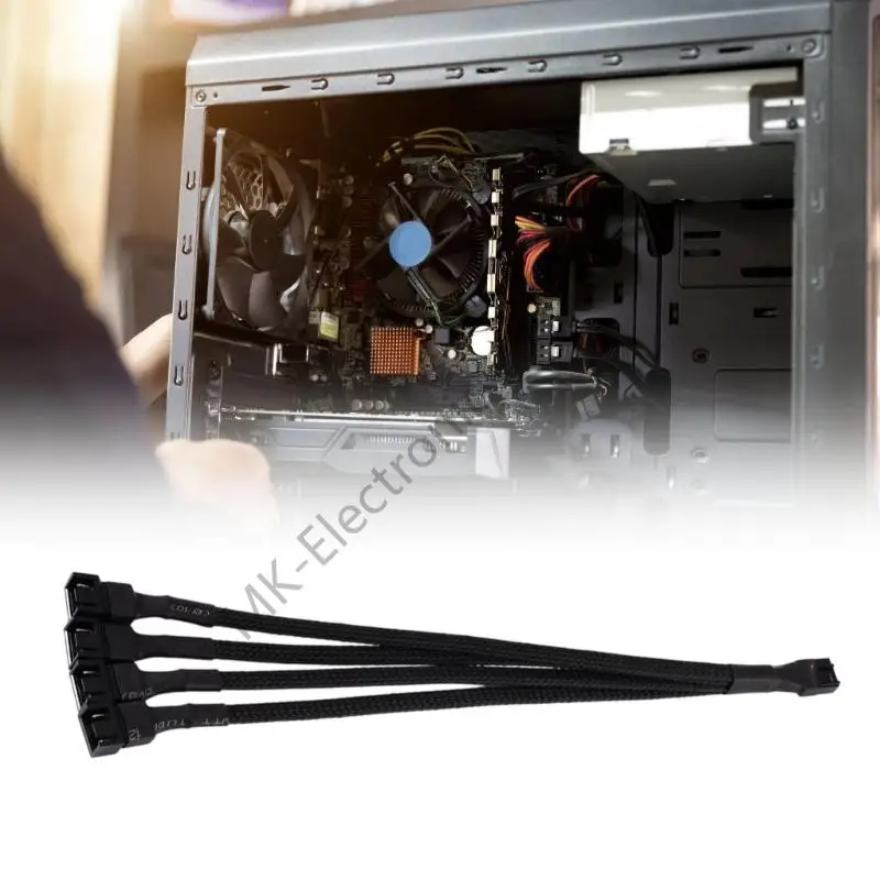 R2LF Premium 26 4-Pin-PWMs-Verlängerungskabel für Computergehäuselüfter mit flexibler Länge und sicherer Verbindung