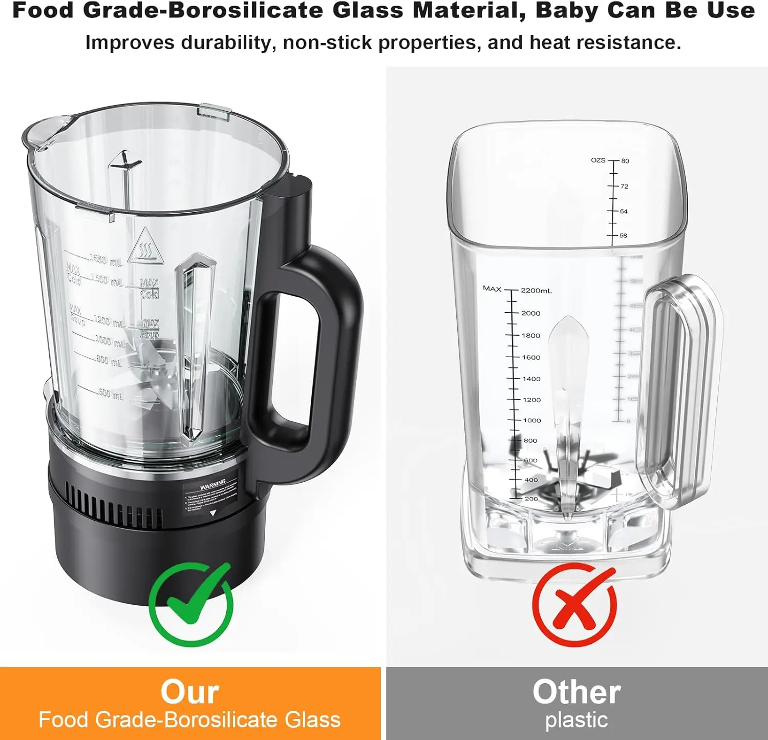 加熱機能付きプロフェッショナルカウンタートップブレンダー、スムージー用53オンスガラスジャー、ホットナッツミルク
