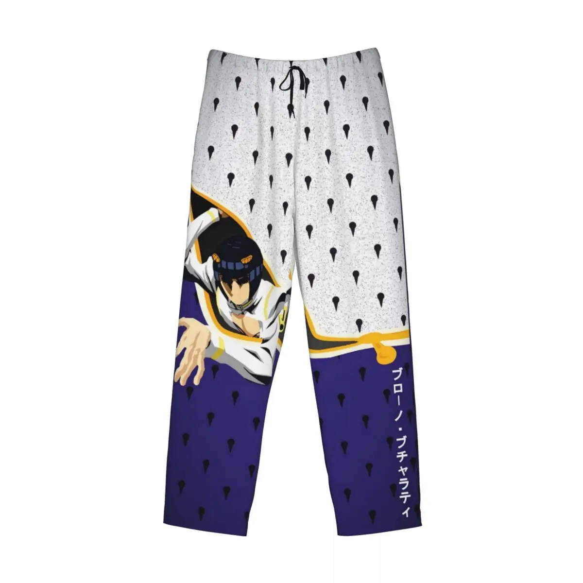 Custom Print JoJoes Anime Pyjamahose für Herren, Schlaf-Nachtwäsche, Hose mit Taschen