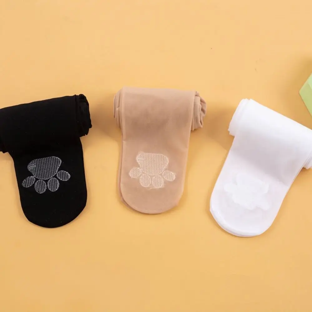 

Cute 3-14Y Breathable Children For Girls Stretchy Tights Silk Pantyhose Cat Paw Stockings