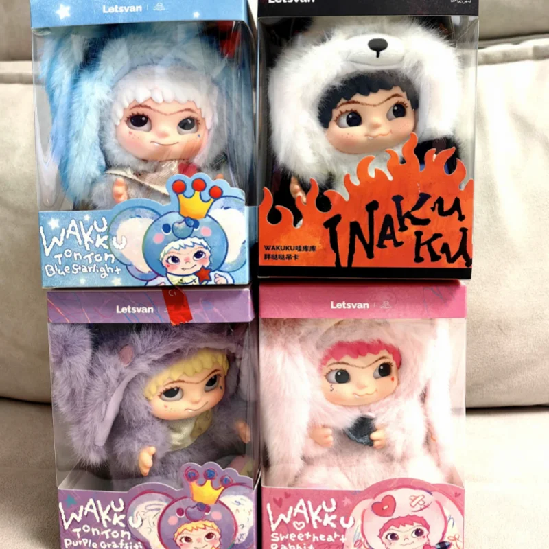 

Виниловый плюшевый кулон с лицом Wakuku Limited Edition — модное украшение для сумки в стиле аниме с изображением лисы и кролика для серии Trickor Treat