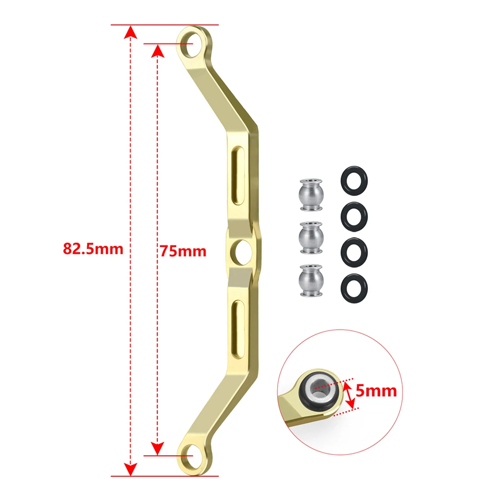 YEAHRUN Brass High Clearance podwozie linki i układ kierowniczy dodaje wagę do 1/18 zdalnie sterowany samochód gąsienicowy TRX4M części zamienne