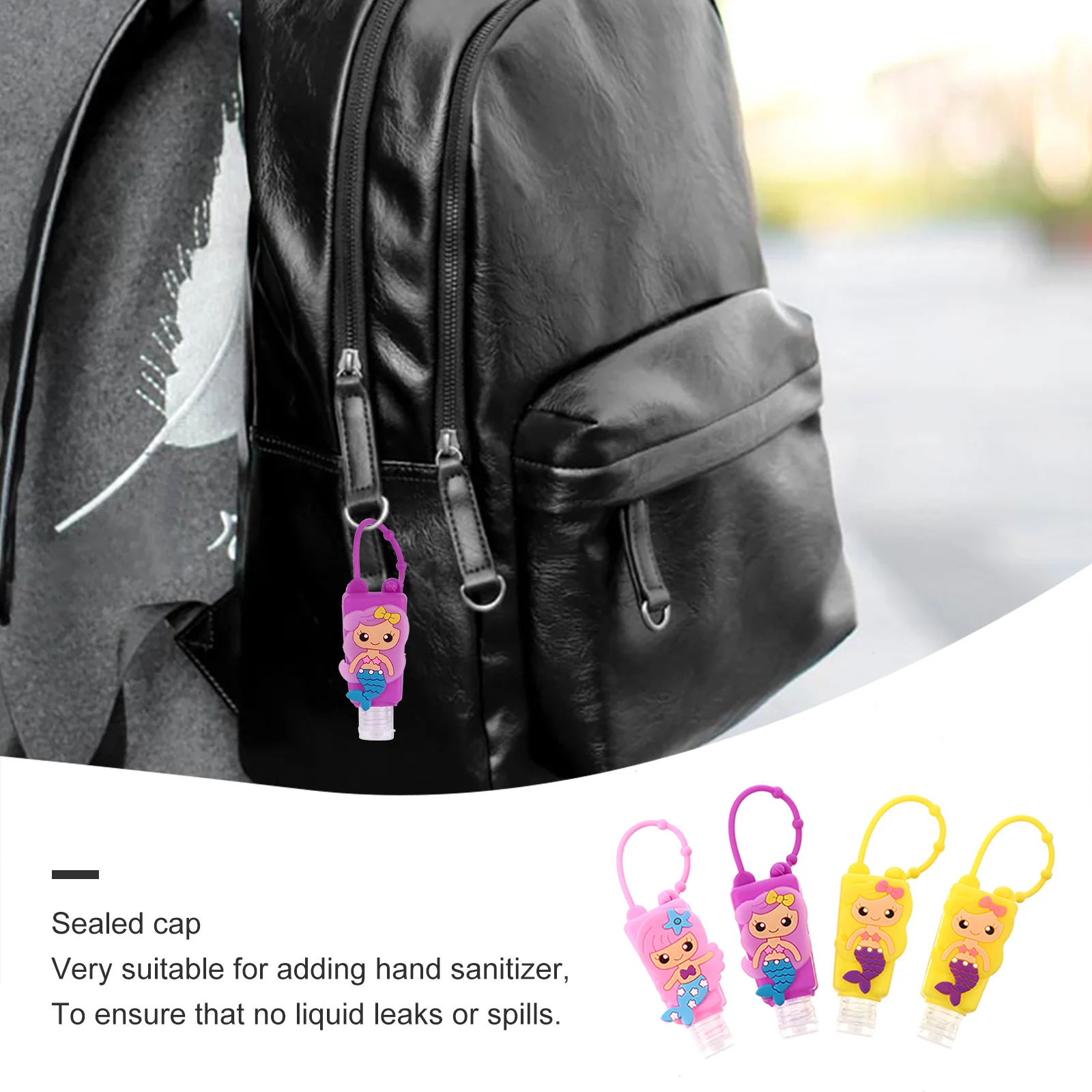 4 ensembles de bouteilles à main en Silicone, motif de dessin animé, récipient Portable anti-fuite rechargeable pour bouteille de crème Durable