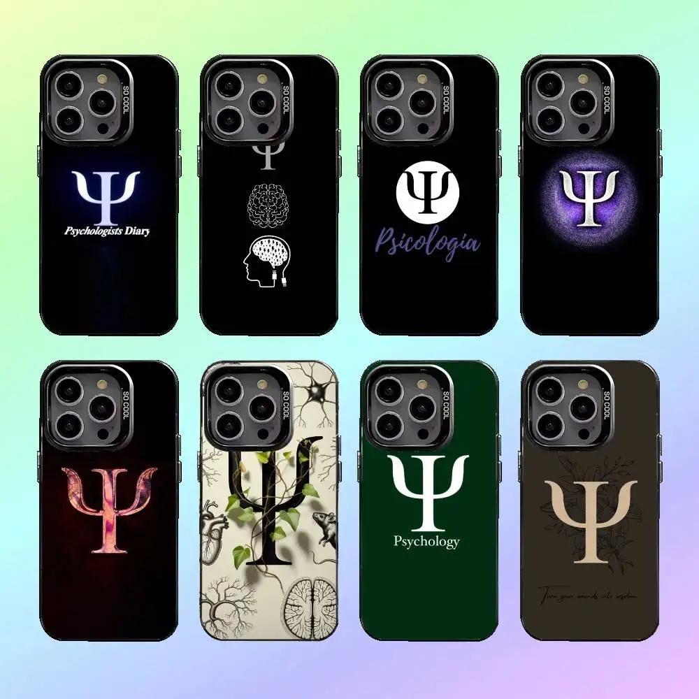 

Psychologist Profession P-Psychology Phone Case For iPhone17,16,15,14,13,12,11 Plus,Pro Max Colored silver phone case
