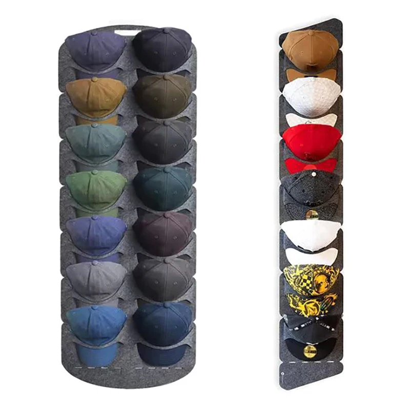 Hanging Hat Organizers For Bedroom Closet Space Saving Wall Door Back Display Rack Baseball Cap Felt Storage Holders Wholesale