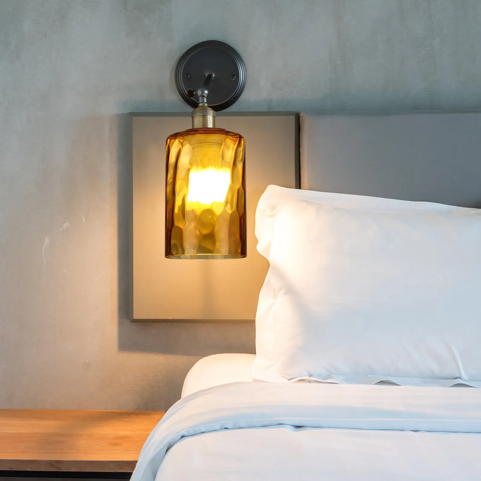 Modern Cylinder Glass Pendant Light Shade with Stone Pattern Design Replacement Lamp Shade for Hanging Fixtures Decorative Globe