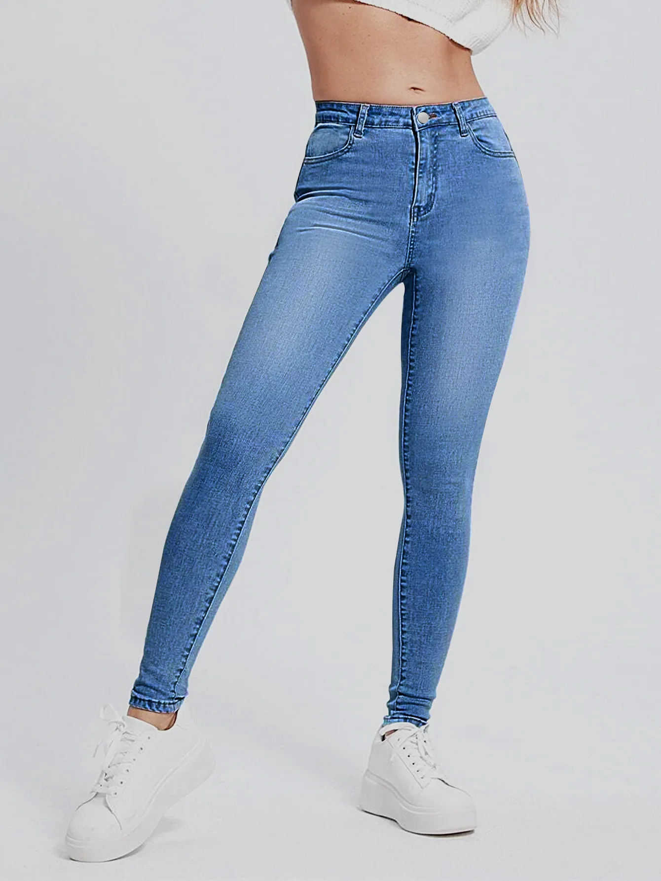 Jean Slim Taille Haute en Denim pour Femme, Pantalon Crayon, Mode d\'Été Décontractée, Style de Rue, Tempérament CommPiedmont