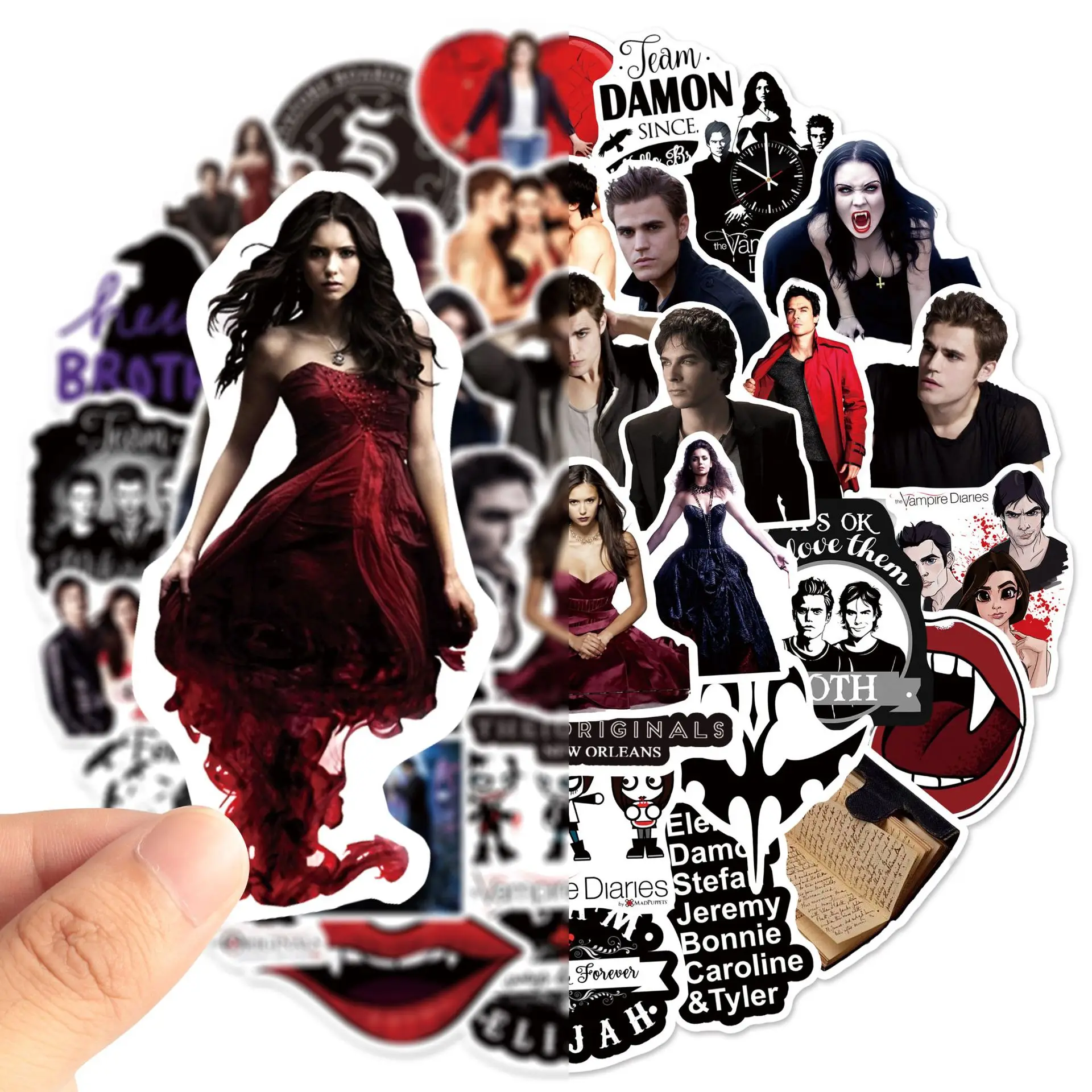 50PCS Classic American TV series Vampire Diaries Cool Stickers Car Motorcycle Travel Journal Luggage Phone Guitar Graffiti Stick