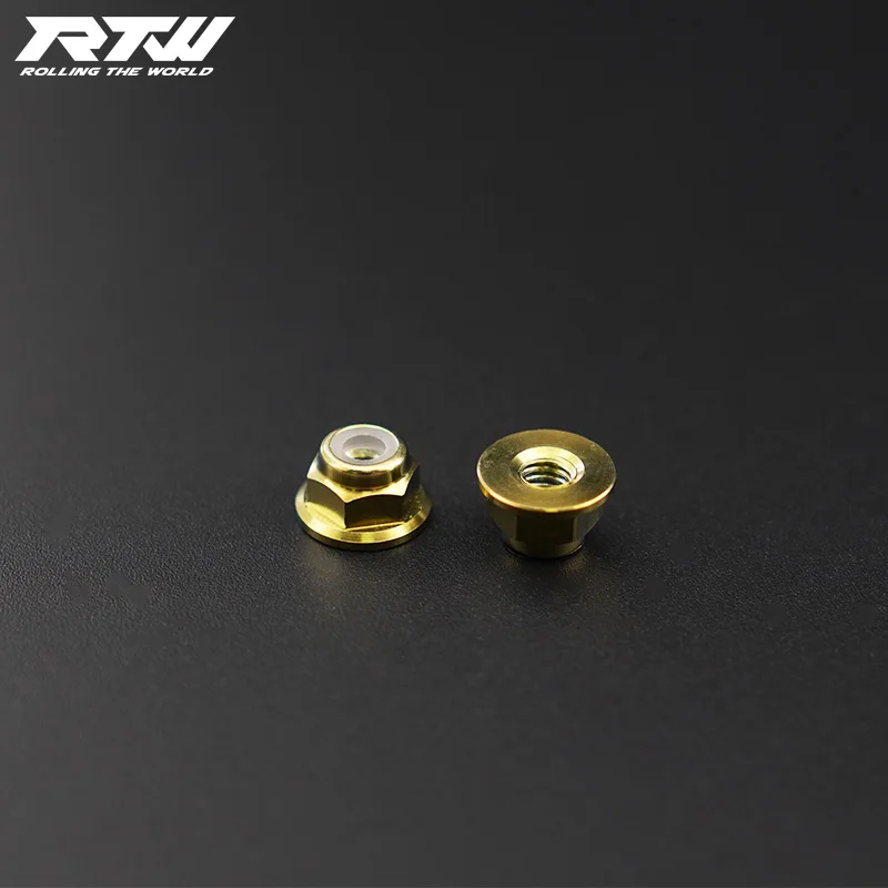 TC4 M3 M4 M5Titanium Alloy Colored Flange Nut Flange Self-Locking Nut Nylon Ring Nut  Lightweight Gold  pink-purple