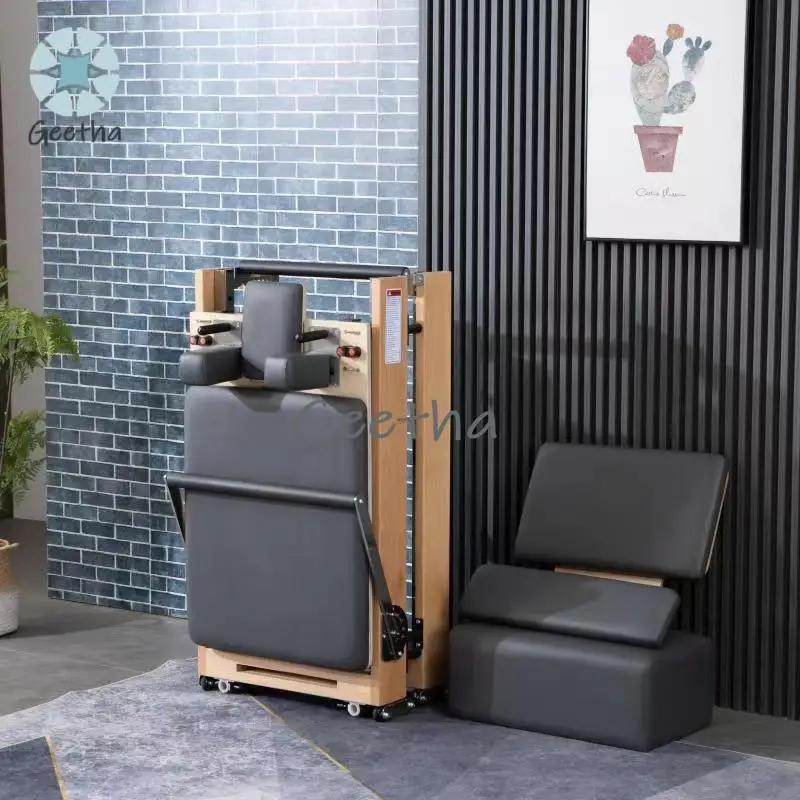 New High Quality Portable Home Reformer Pilates Machine Durable Wood Foldable Pilates Reformer