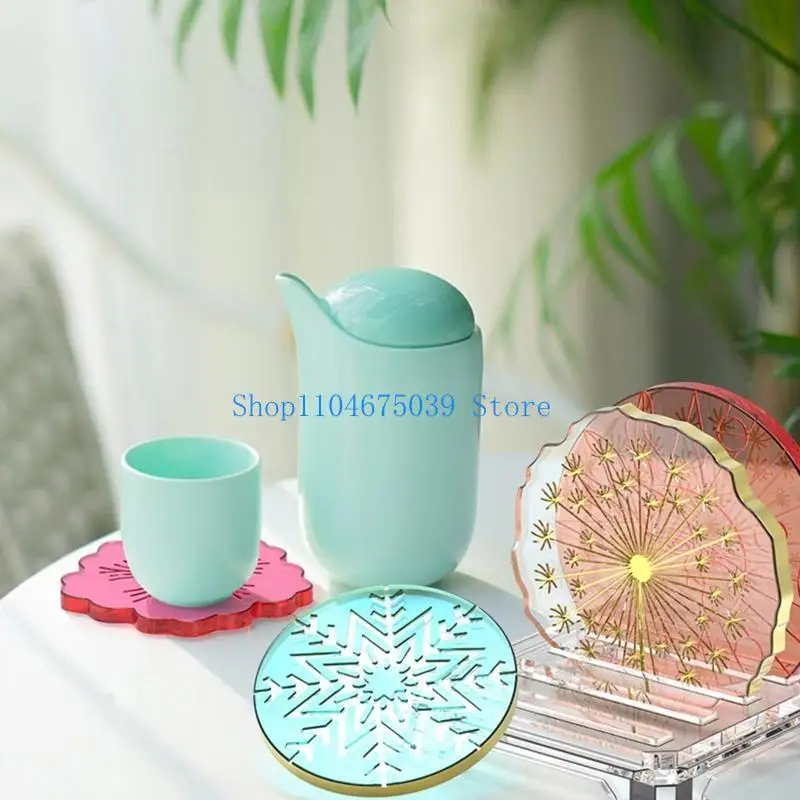 5asd Silicone Mold for Coaster Irregular Flower Pattern Cup Mat Mold Jewelry Mould