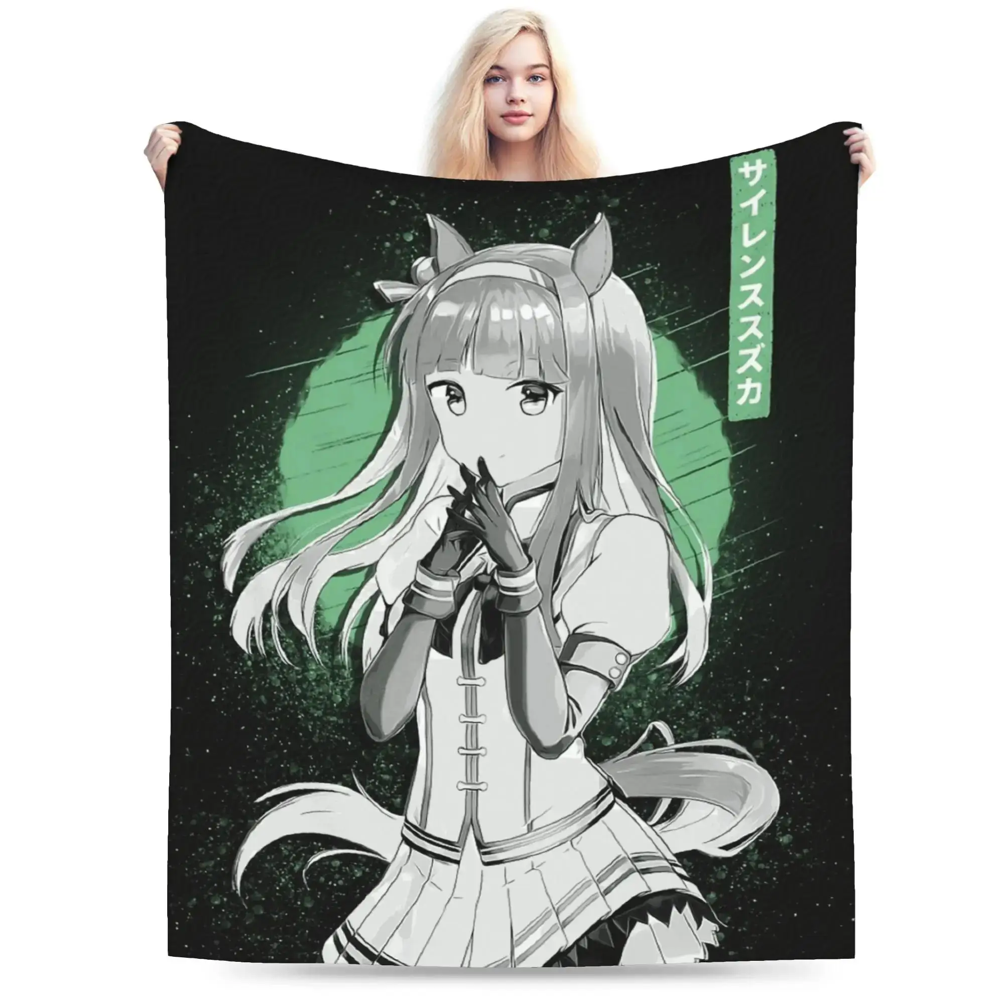 

Uma Musume Pretty Derby Plush Blanket Soft Warm Flannel Throw for Kids Living Room Bed Birthday Gift