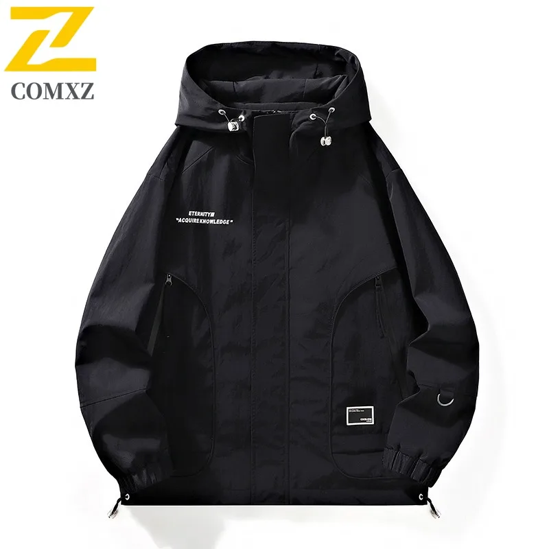 COMXZ Biker Jacket Windproof Waterproof Lightweight Outdoor Fishing Hiking Coat Climbing Comfortable High Quality Mens Outerwear #2