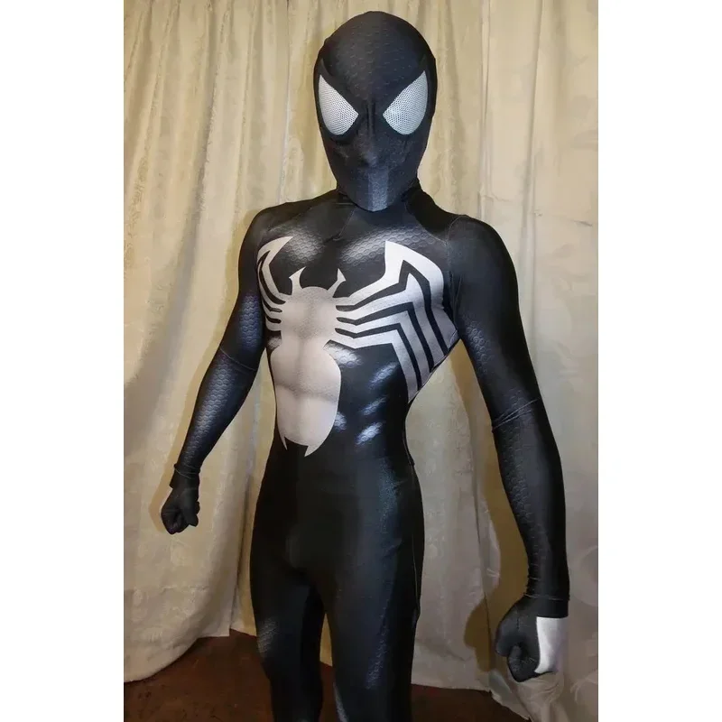 Adults Kids Black Costume Venom Symbiote 2 Spiderman Cosplay SuperHero Cosplay Zentai Men Boys Bodysuit Party JumpSuit