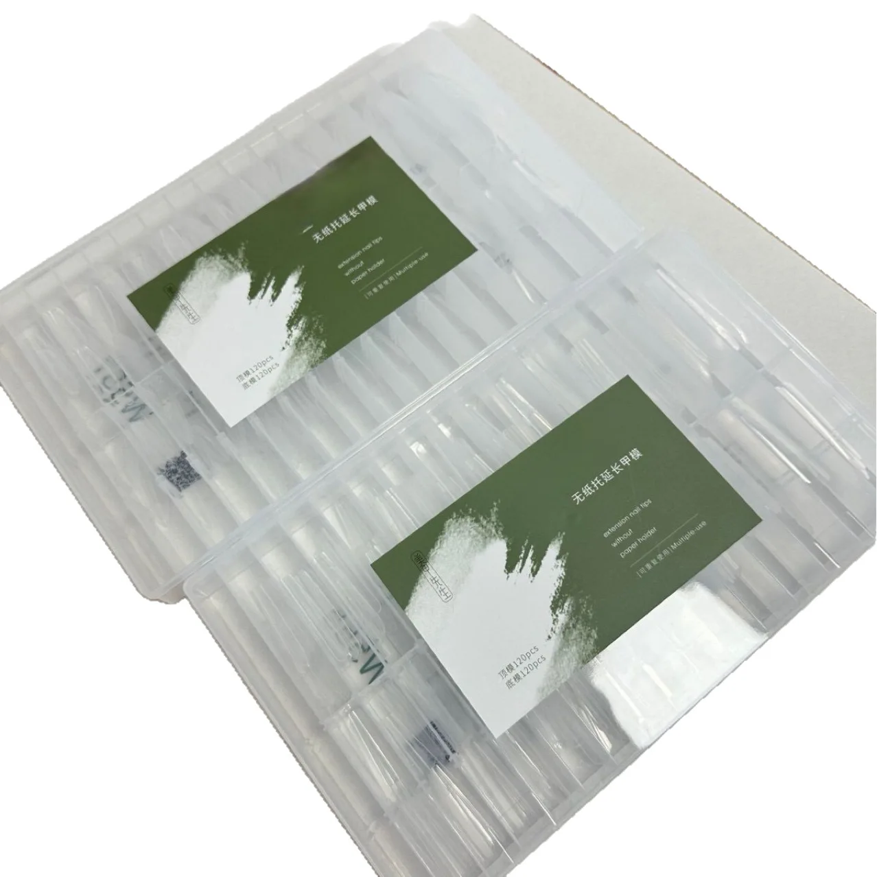 240 ชิ้น/กล่อง แบบเล็บปลอมทรงสี่เหลี่ยมคางหมูยาว สำหรับต่อเล็บเจล แบบใส ใช้ซ้ำได้ พร้อมแม่พิมพ์และบล็อก