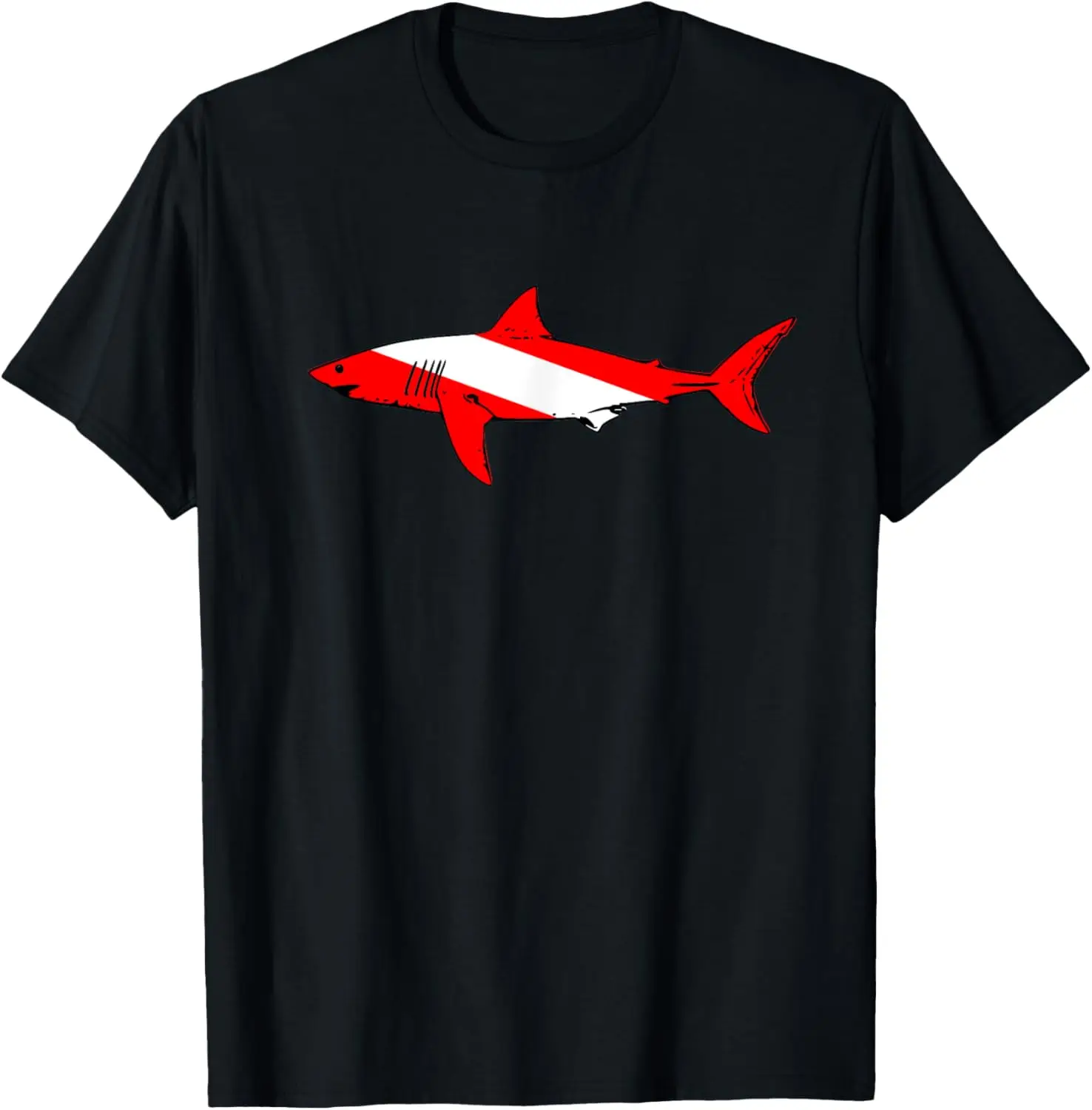 

DIVE Shark Diver Down Flag Scuba Diving Graphic T-Shirt