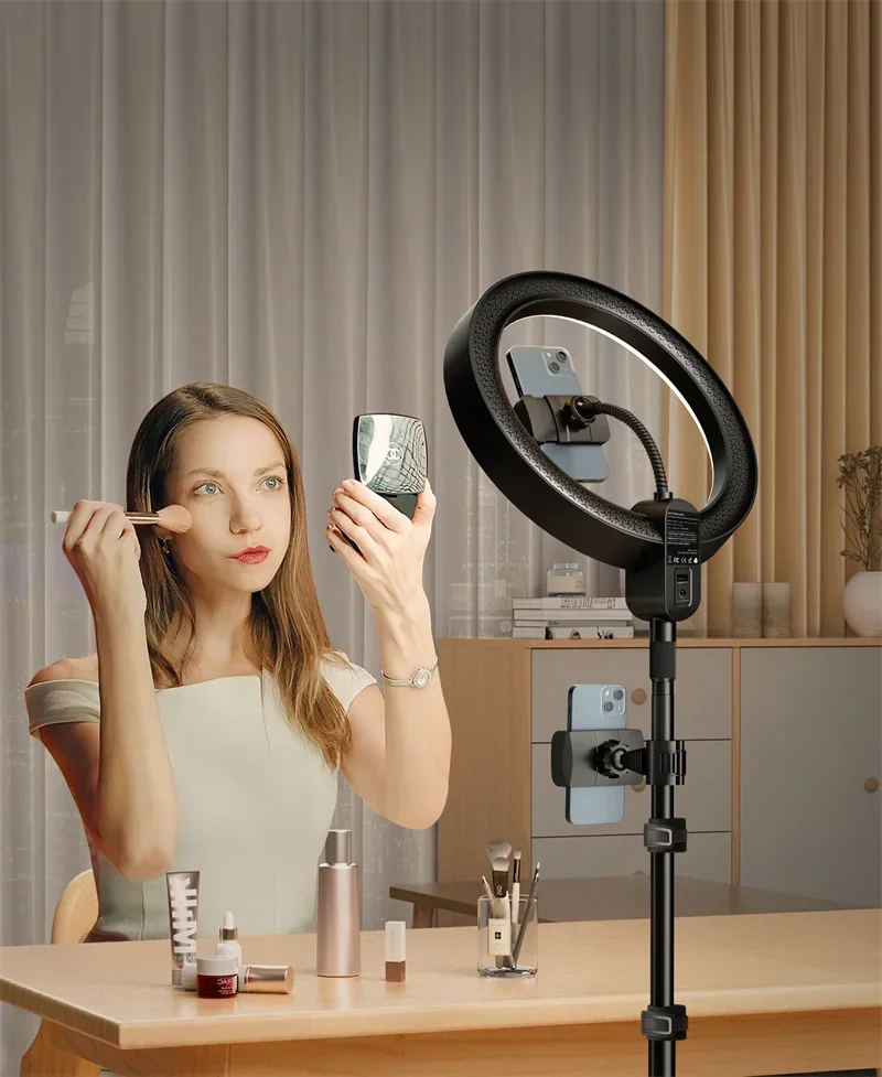 حار مبيعات بلوتوث التحكم Led Selfie مصباح مصمم على شكل حلقة مع حامل ثلاثي القوائم قابل للتعديل معدات البث المباشر الطابق الخفيفة ل #2
