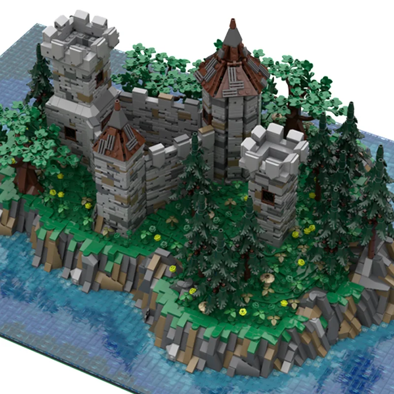 8248 قطعة MOC جزيرة قلعة القرون الوسطى قلعة نموذج بناء هدايا عيد الميلاد كتل اللعب البناء الإبداعية الطوب الاطفال عيد ميلاد