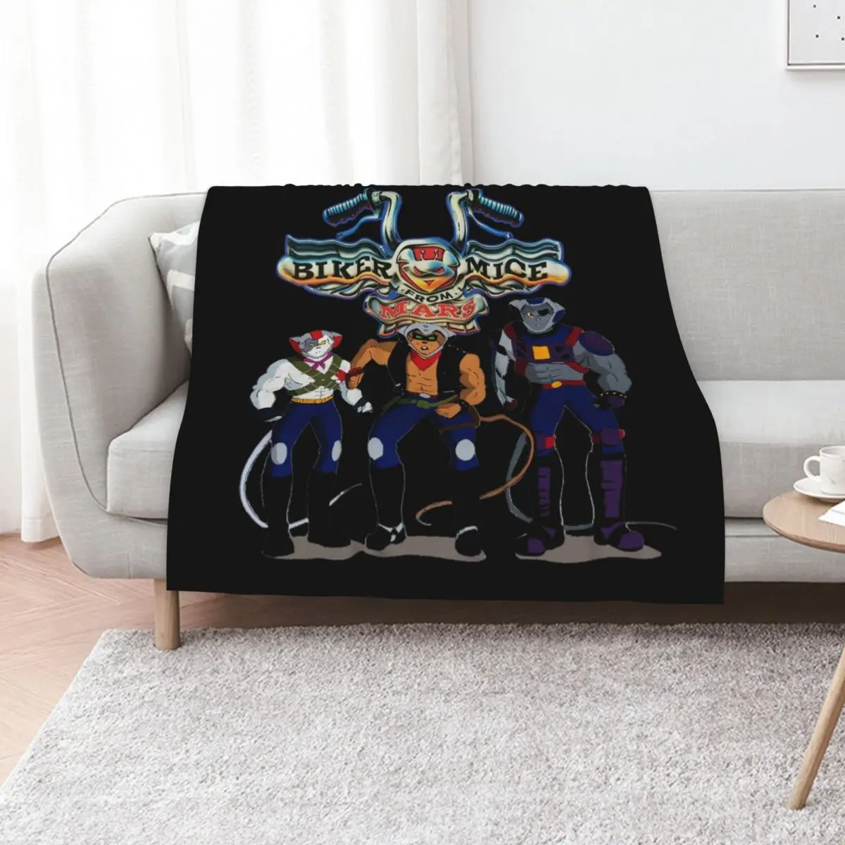 Biker Mice From Mars - Retro Children's TV Cartoon Throw Blanket Furry Custom Summer Travel Blankets