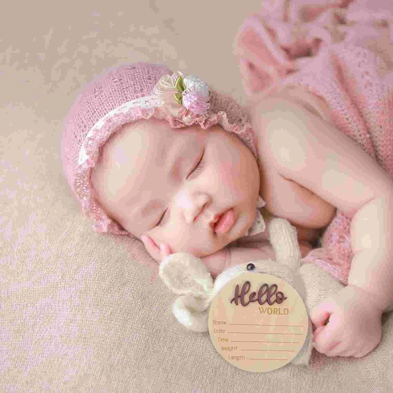 Baby Birth Sign Card Name Announcement for Newborn Photography Prop Craft Pendant