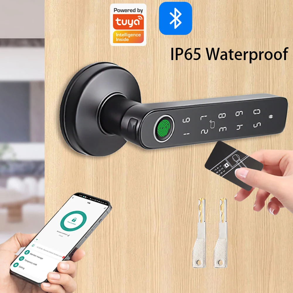 Unterstützt Tuya APP Bluetooth Smart Türschloss, Fingerabdruckschloss, Passwort-Digitalschloss, Griff mit mehreren Entsperrmethoden, Wifi-Gateway.