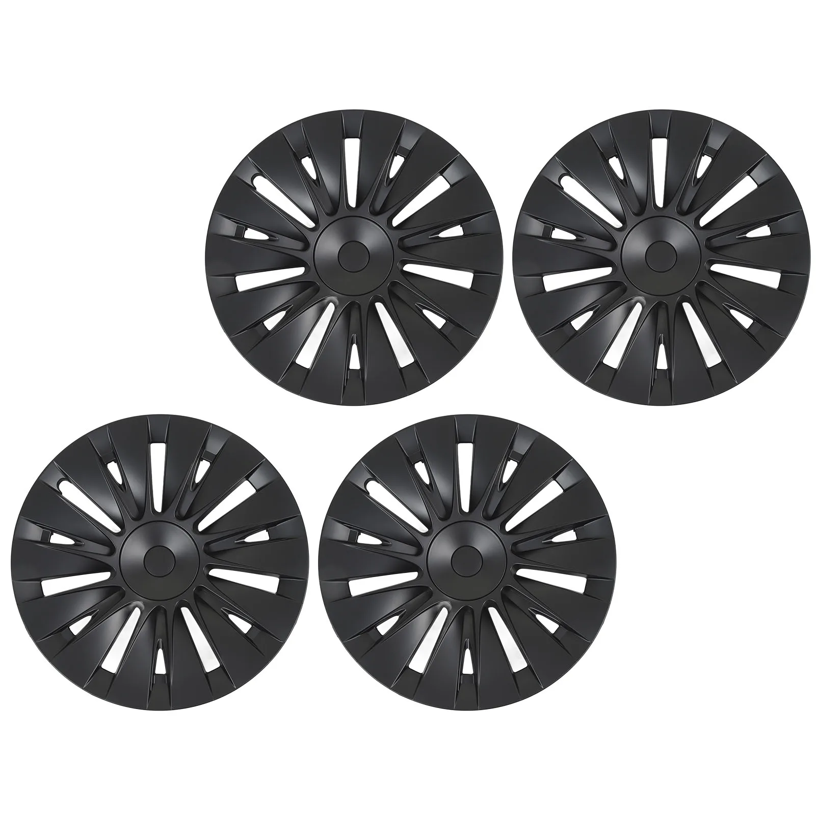 4PCS 19in Wheel Hub Cap Matte Black Sporty Wheel Rim Cover Replacement For Model Y 2020 to 2023