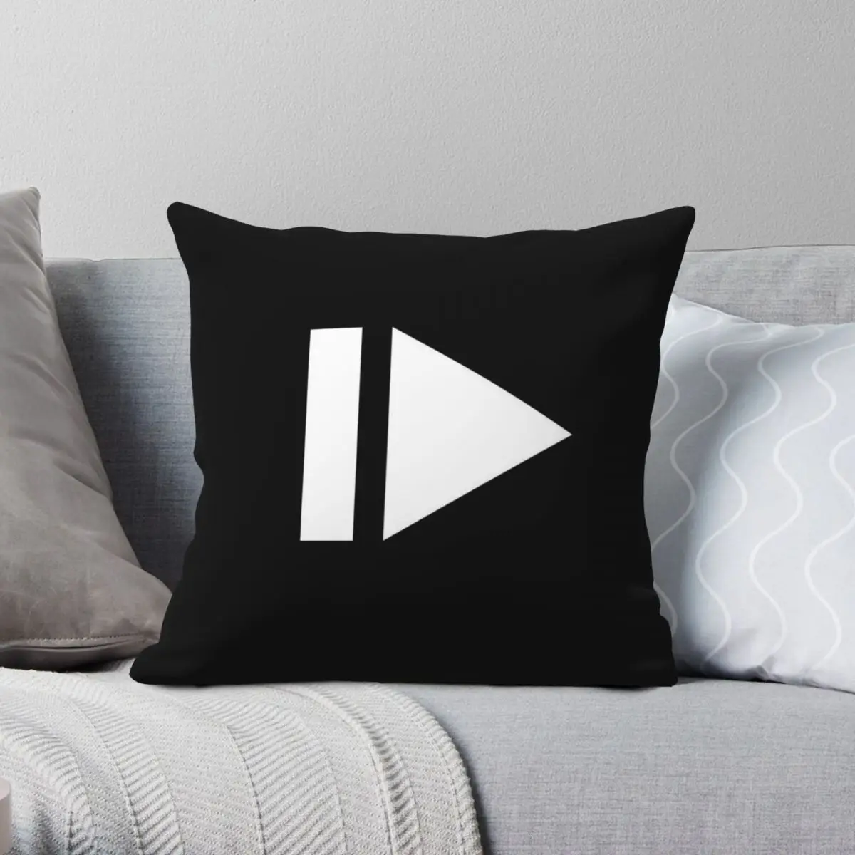 Play Pause Button Of Music Player Square Pillowcase Polyester Linen Velvet Printed Zip Decor Home Cushion Case