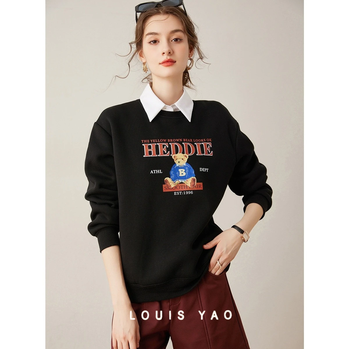 

Thick Versatile Round Neck Women's Casual Sweatshirts 2025 Winter Winter Thick Velvet Hoodie Personalized Printed Tops