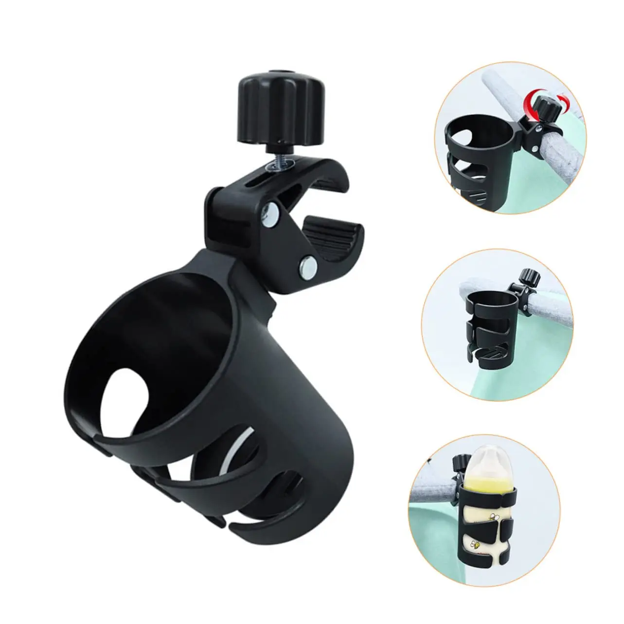 New Baby Stroller Cup Baby Stroller Cup Holder Universal 360 Rotatable Drink Bottl