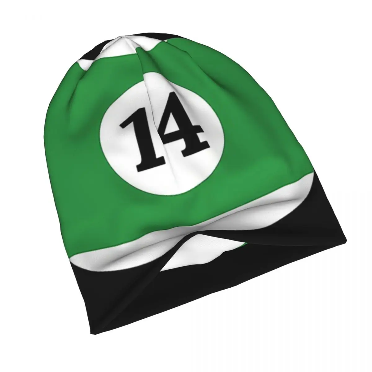 billiard Outdoor Hats Green Stripes Ball Number 14 Thin Hat Bonnet Special Skullies Beanies Caps Men Women's Earmuffs